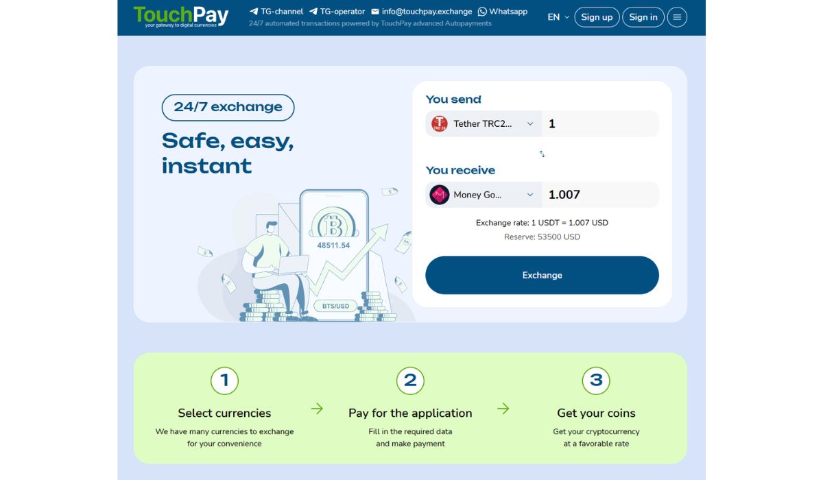 تاچپی اکسچنج: پلی مطمئن برای تبادلات رمزارز به فیات و تجربهای بینظیر